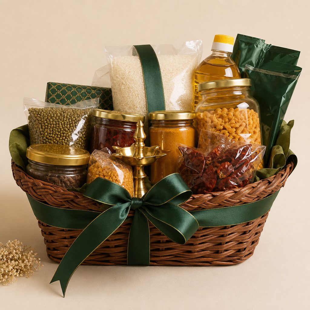 Gift hamper of South Indian groceries